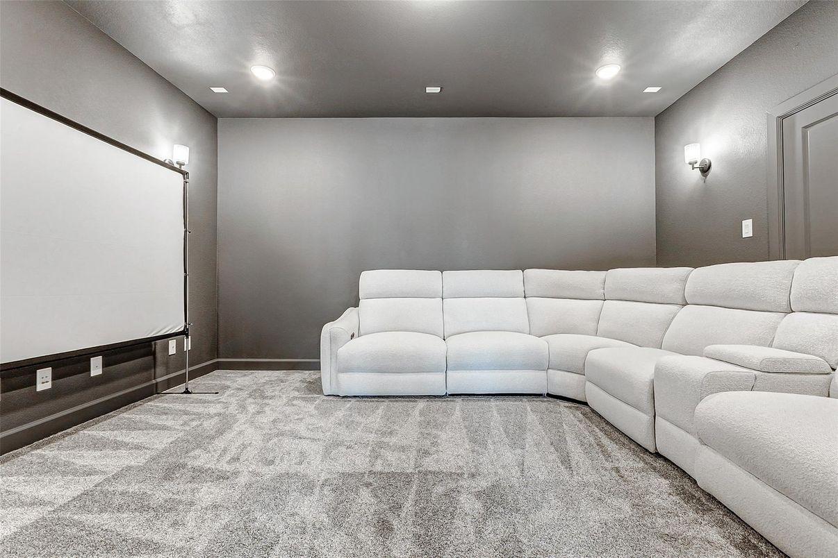 Interior, Projection Screen, Recessed Lighting, Theatre Room