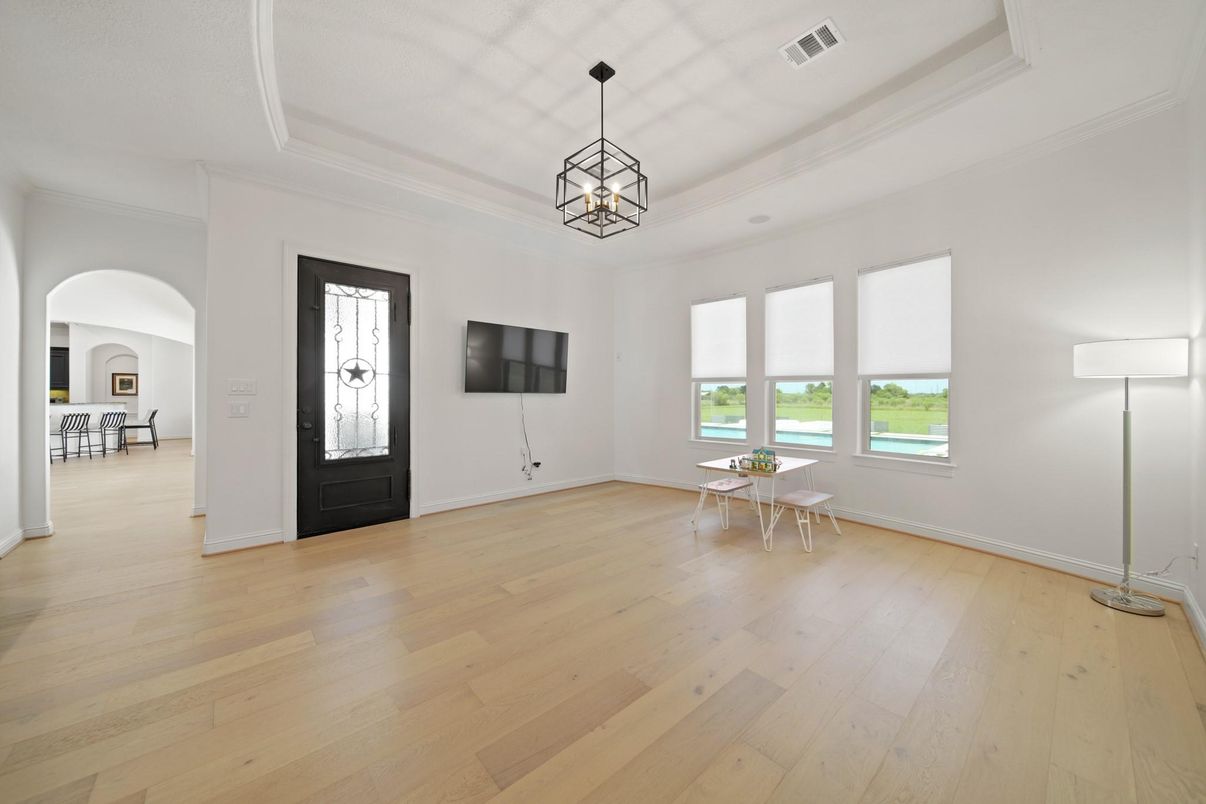 Interior, Pendant Lights, Wood Texture Flooring