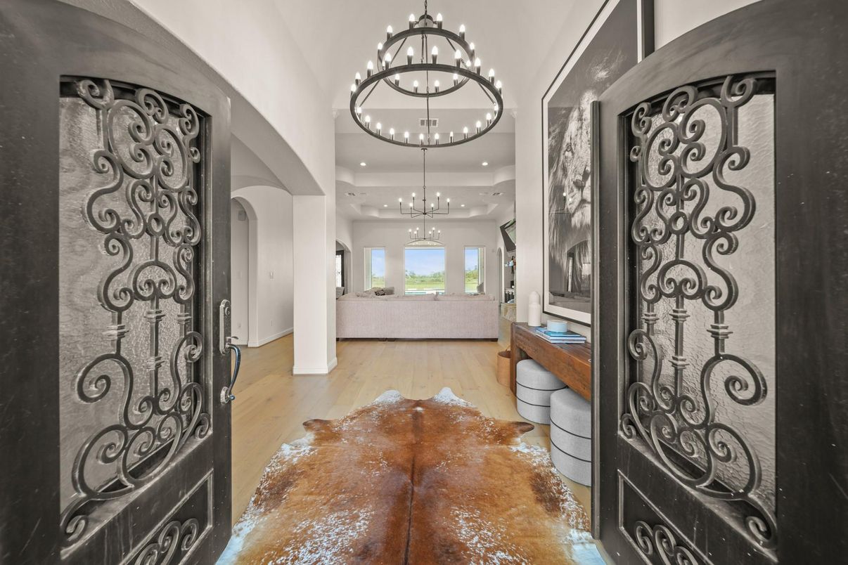 Chandelier, Interior, Pendant Lights, Recessed Lighting, Wood Texture Flooring