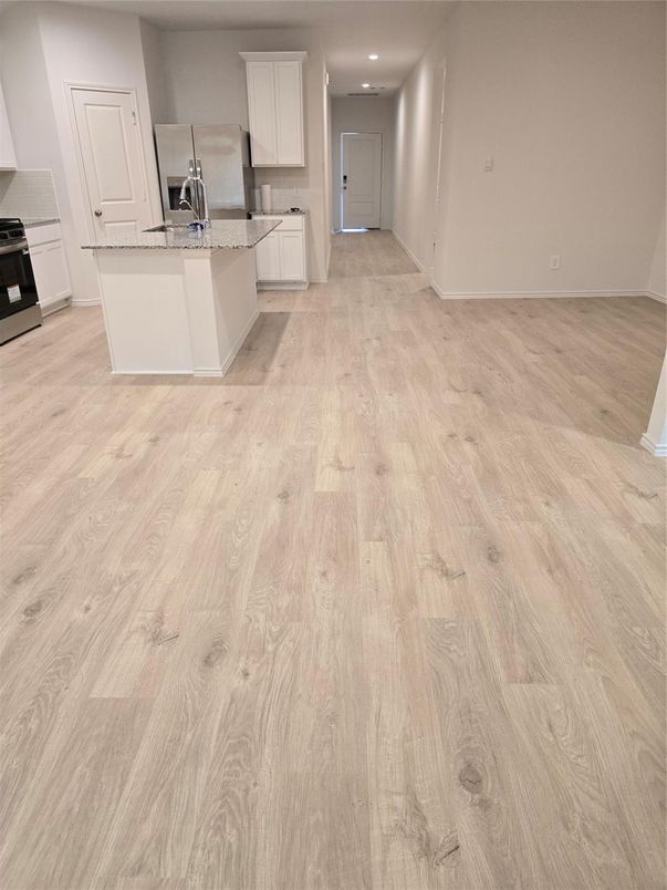 Interior, Kitchen, Recessed Lighting, Wood Texture Flooring