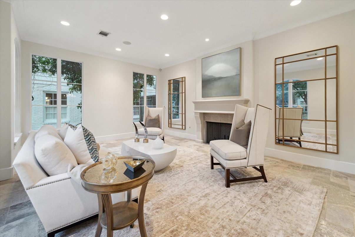 Fireplace, Interior, Living room, Recessed Lighting