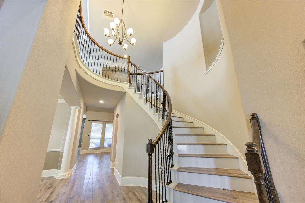 Chandelier, Interior, Recessed Lighting, Wood Texture Flooring