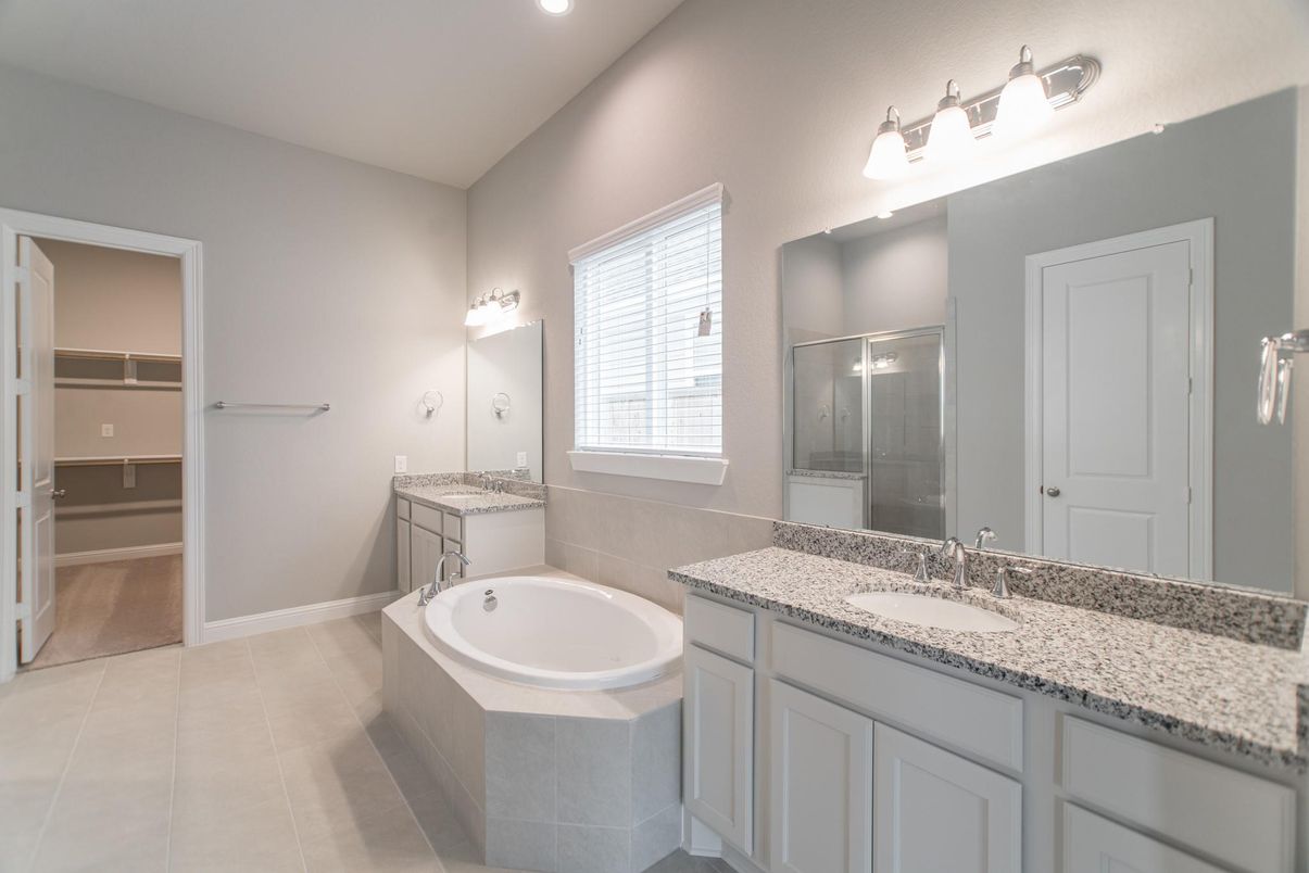 Bathroom, Dual Sink Vanities, Glass Shower, Interior, Recessed Lighting, Walk-in Closets