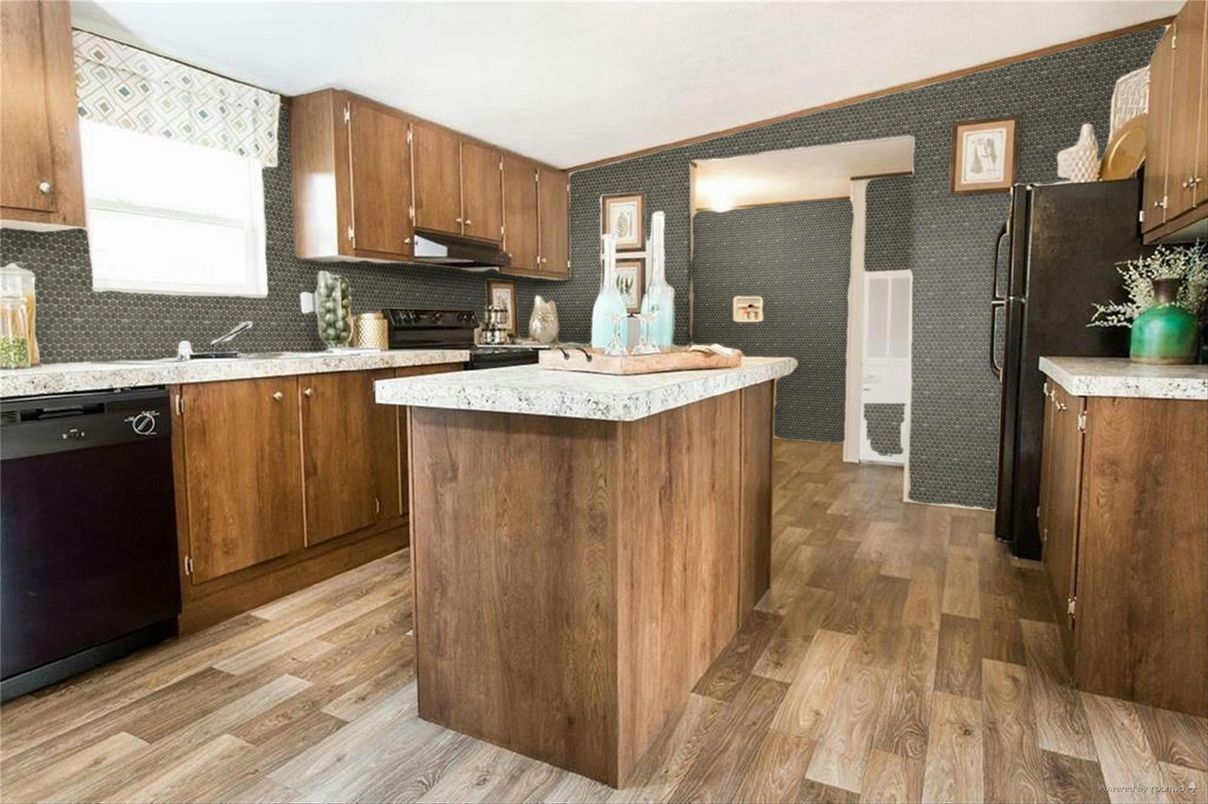 Interior, Kitchen, Wood Texture Flooring