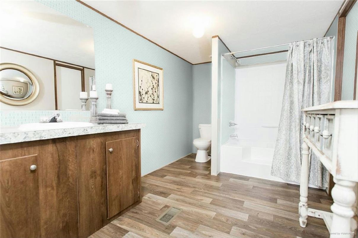 Bathroom, Interior, Wood Texture Flooring