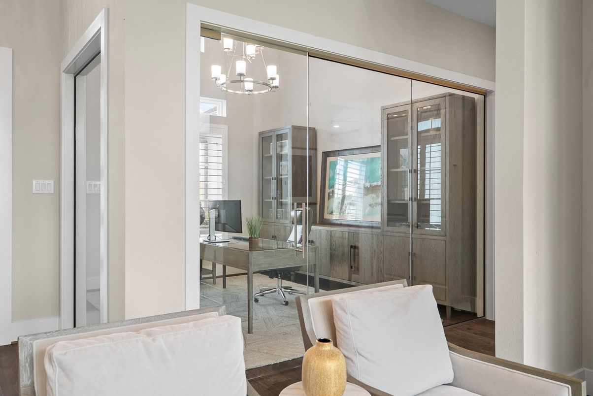 Chandelier, Home Office, Interior, Wood Texture Flooring