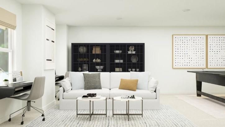 Home Office, Interior, Living room, Recessed Lighting
