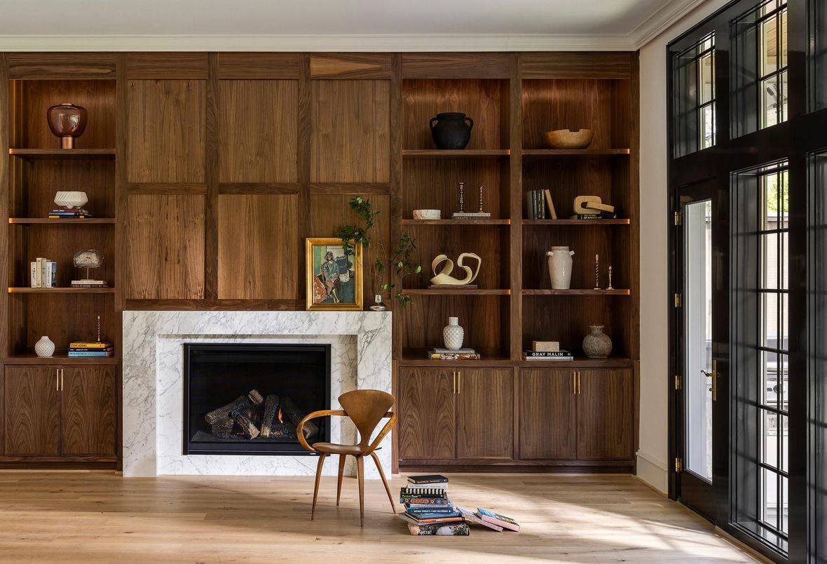 Fireplace, Interior, Wood Texture Flooring