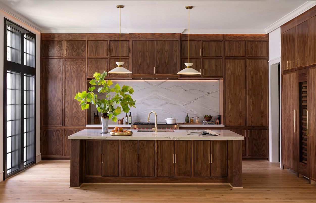Interior, Kitchen, Pendant Lights, Wood Texture Flooring