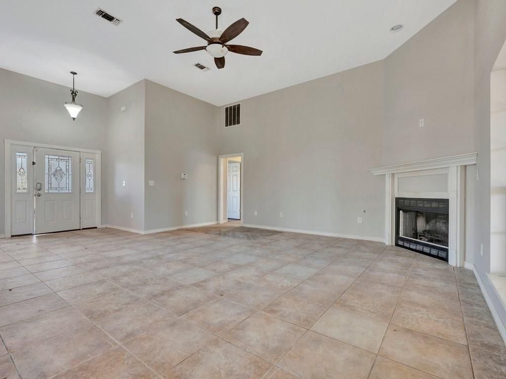 Empty room, Fireplace, Interior, Pendant Lights