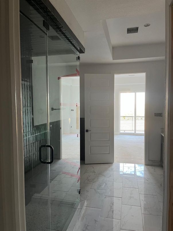 Bathroom, Glass Shower, Interior, Marble