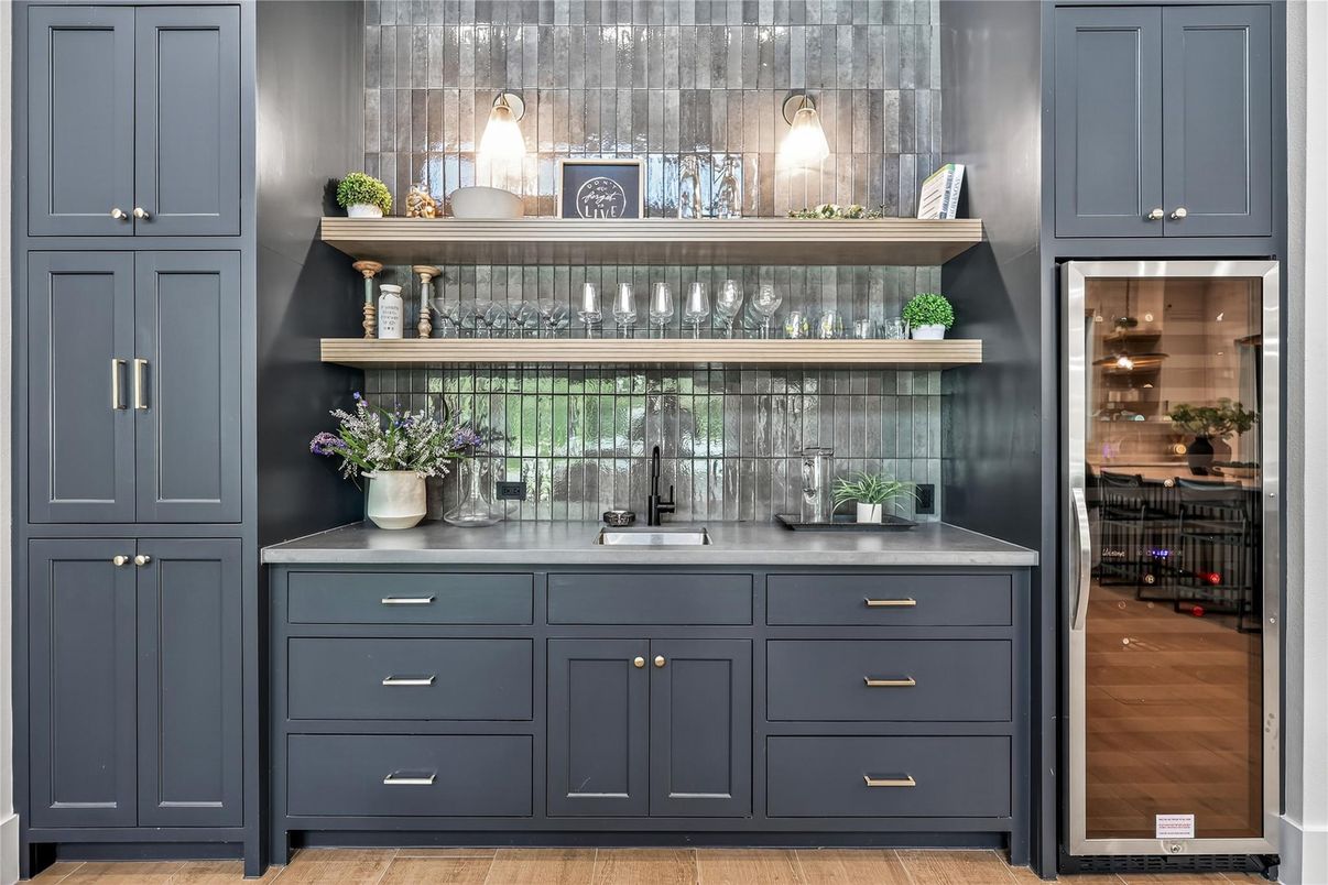 Interior, Kitchen, Pendant Lights, Stainless Steel Appliances, Wood Texture Flooring