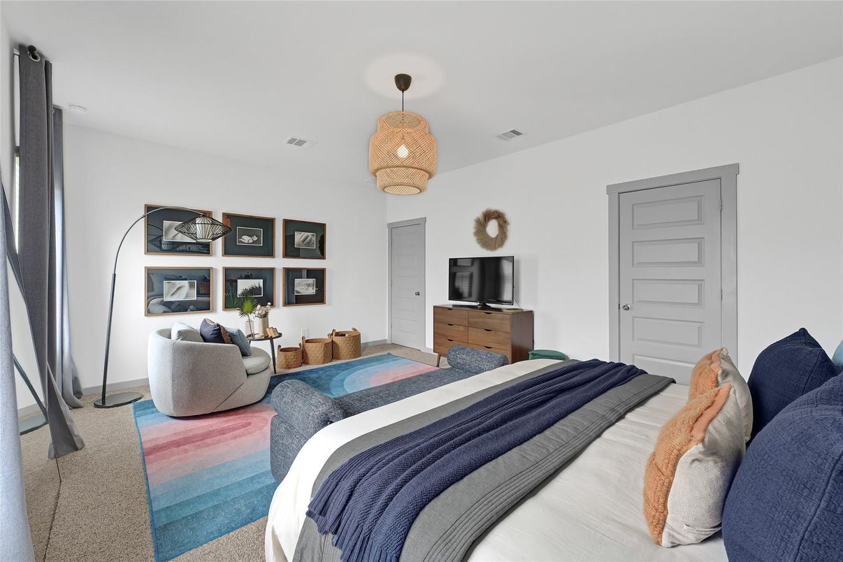 Bedroom, Interior, Pendant Lights