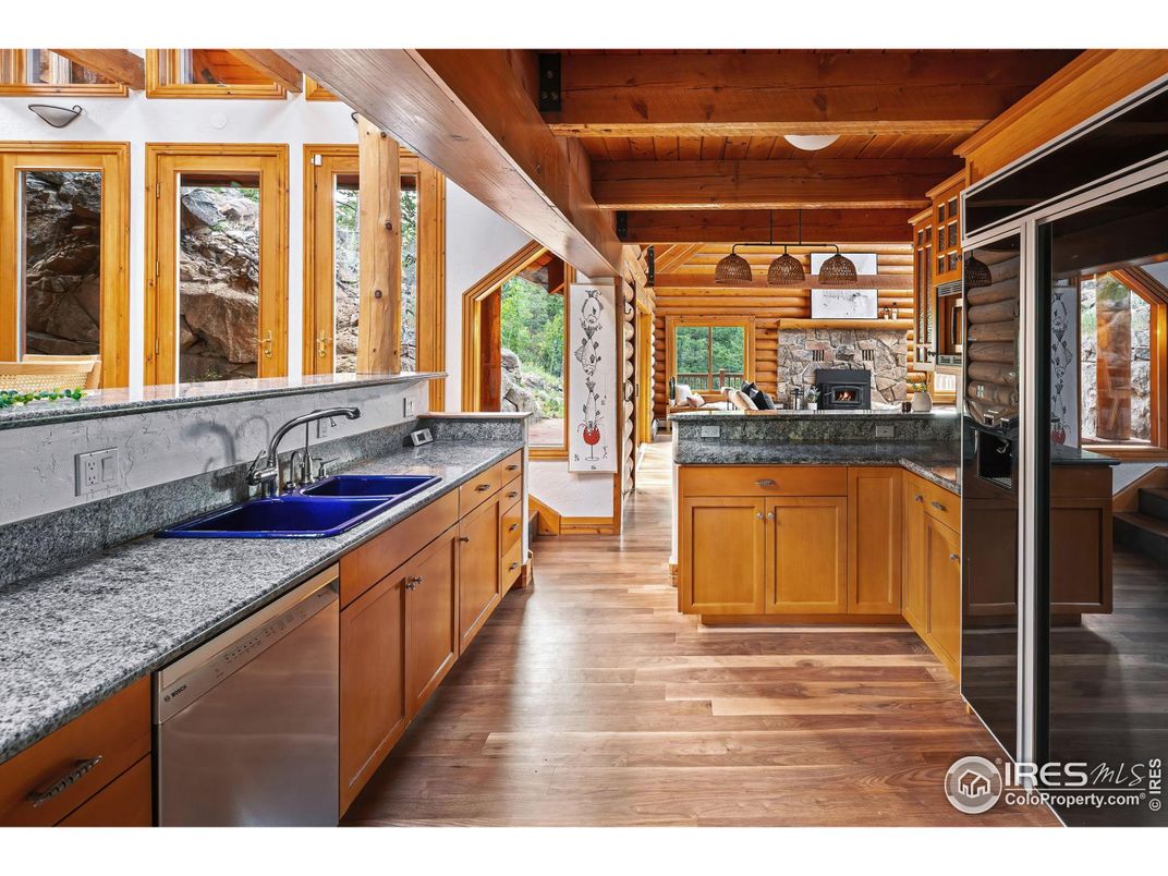 Interior, Kitchen, Pendant Lights, Wooden Beams, Wooden Ceilings, Wood Texture Flooring, Wooden Walls