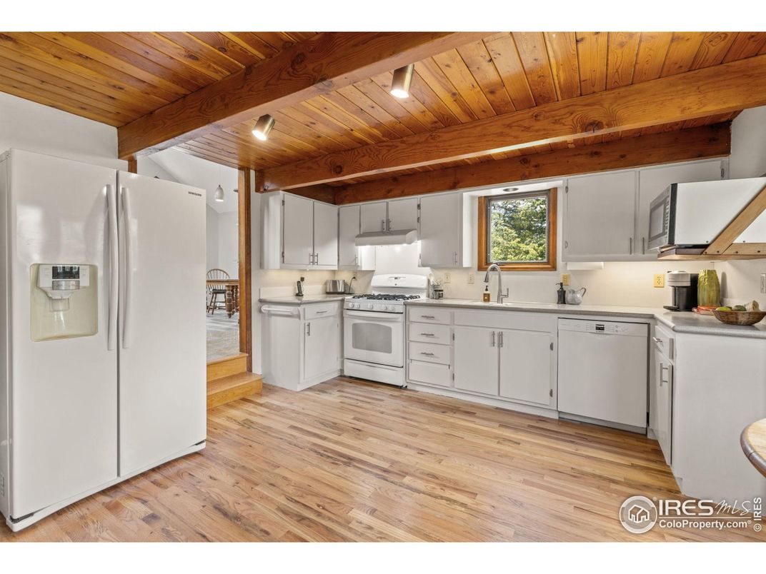 Interior, Kitchen, Stainless Steel Appliances, Wooden Beams, Wooden Ceilings, Wood Texture Flooring