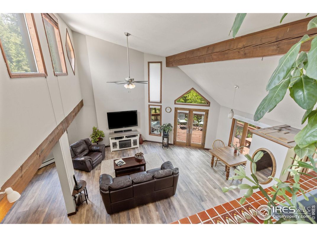 Fireplace, Interior, Living room, Pendant Lights, Wooden Beams, Wood Texture Flooring