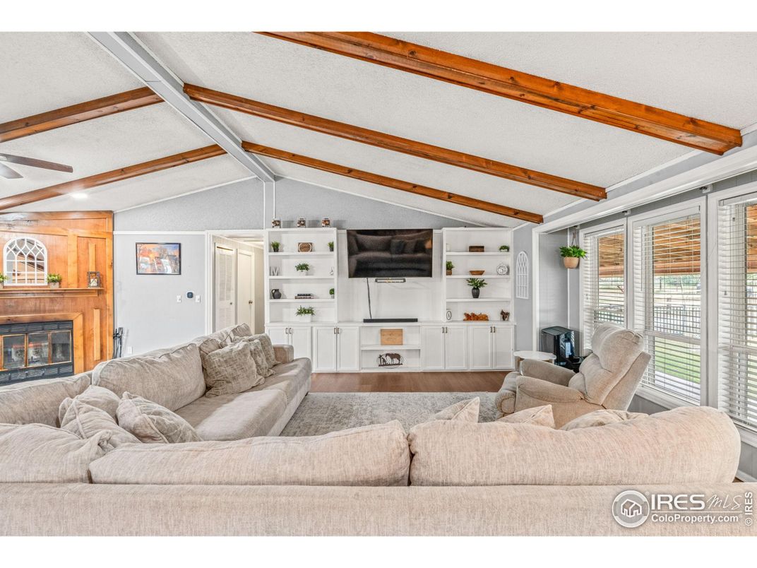 Fireplace, Interior, Living room, Wooden Beams, Wood Texture Flooring