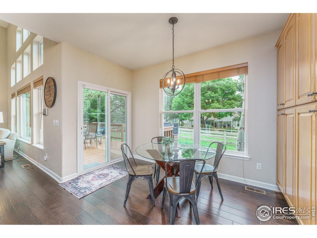 Chandelier, Dining room, Interior, Wood Texture Flooring