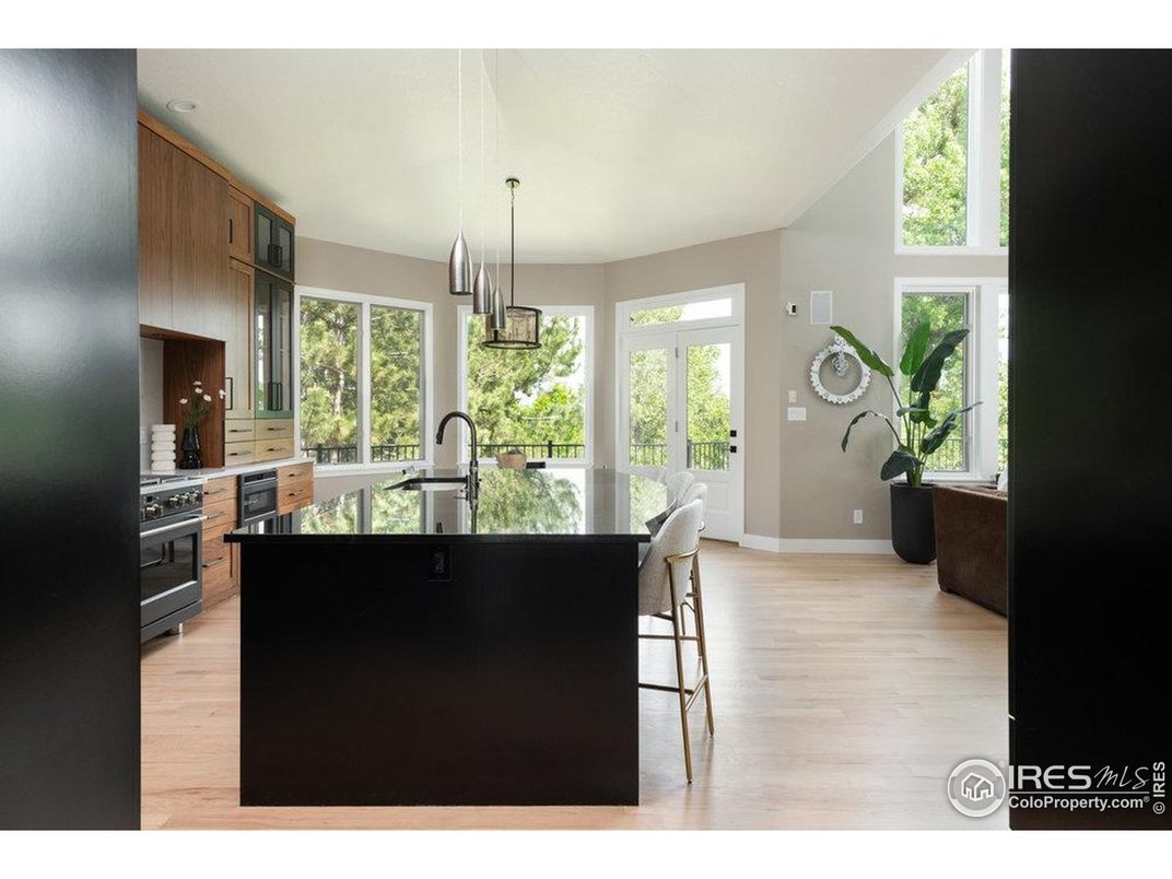 Interior, Kitchen, Pendant Lights, Wood Texture Flooring
