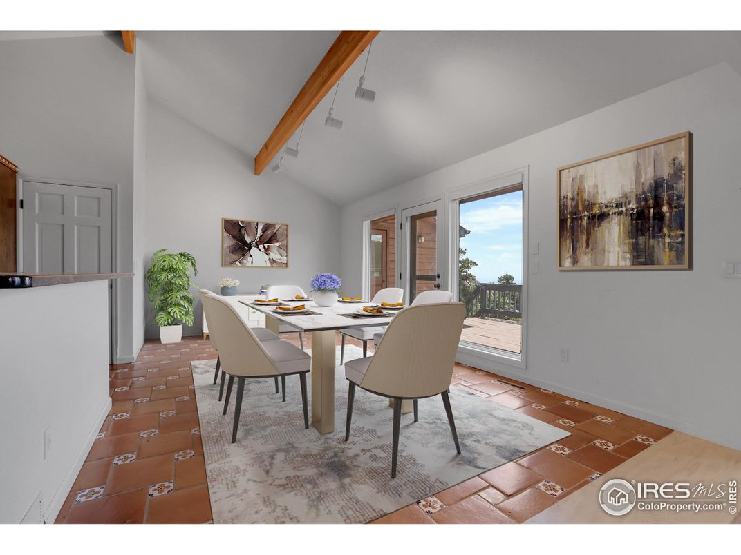 Dining room, Interior, Wooden Beams