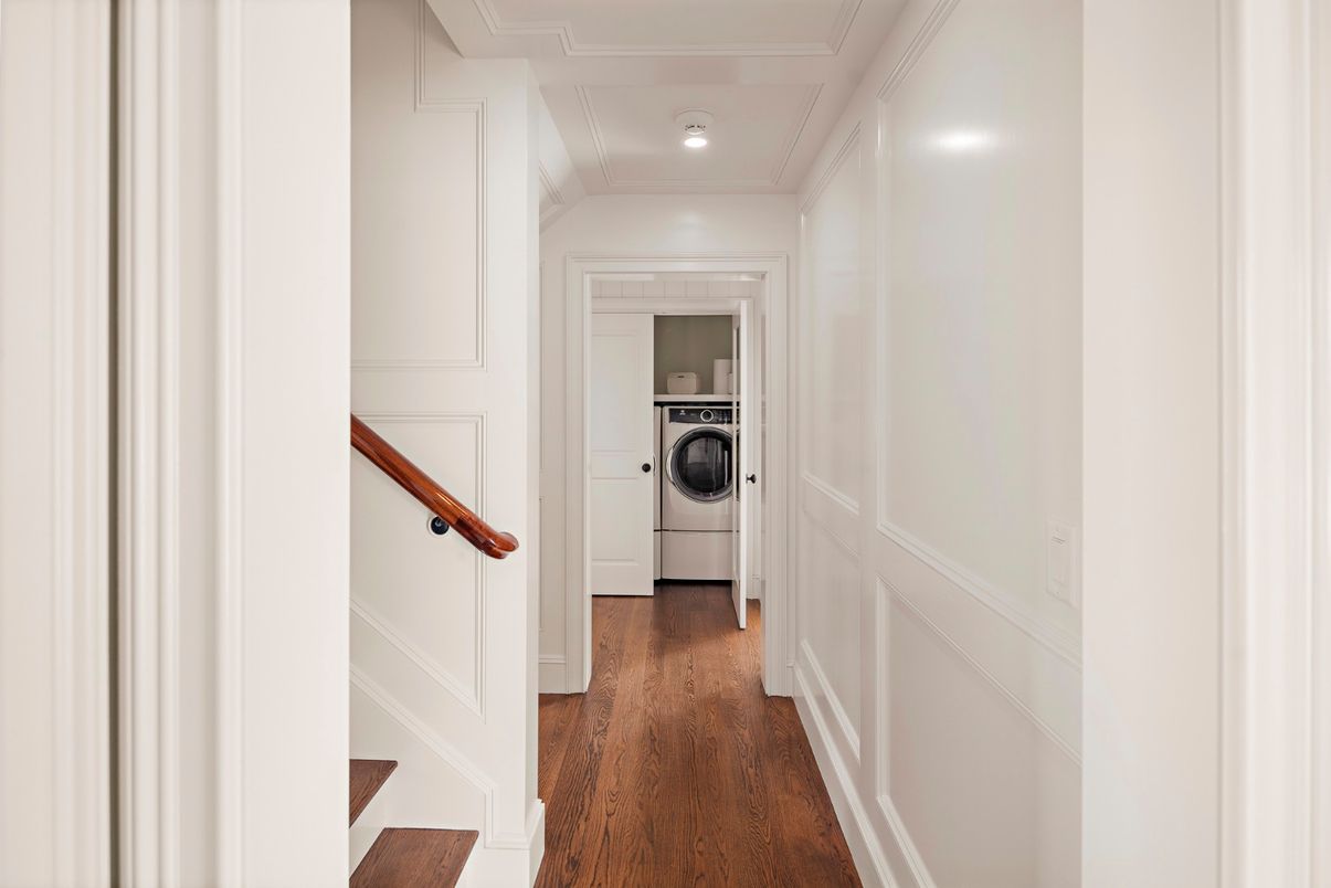 Interior, Recessed Lighting, Utility Closets, Washer, Wood Texture Flooring