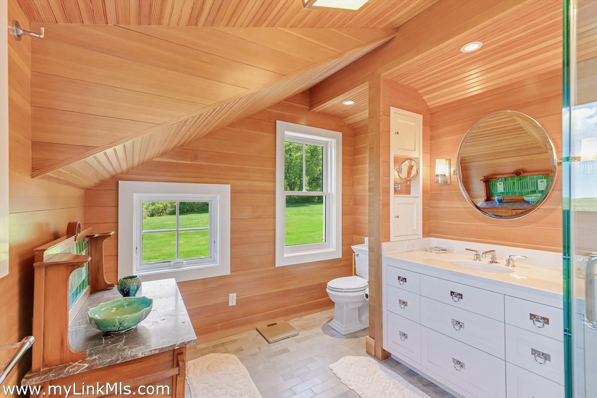 Bathroom, Interior, Recessed Lighting, Wooden Ceilings, Wooden Walls