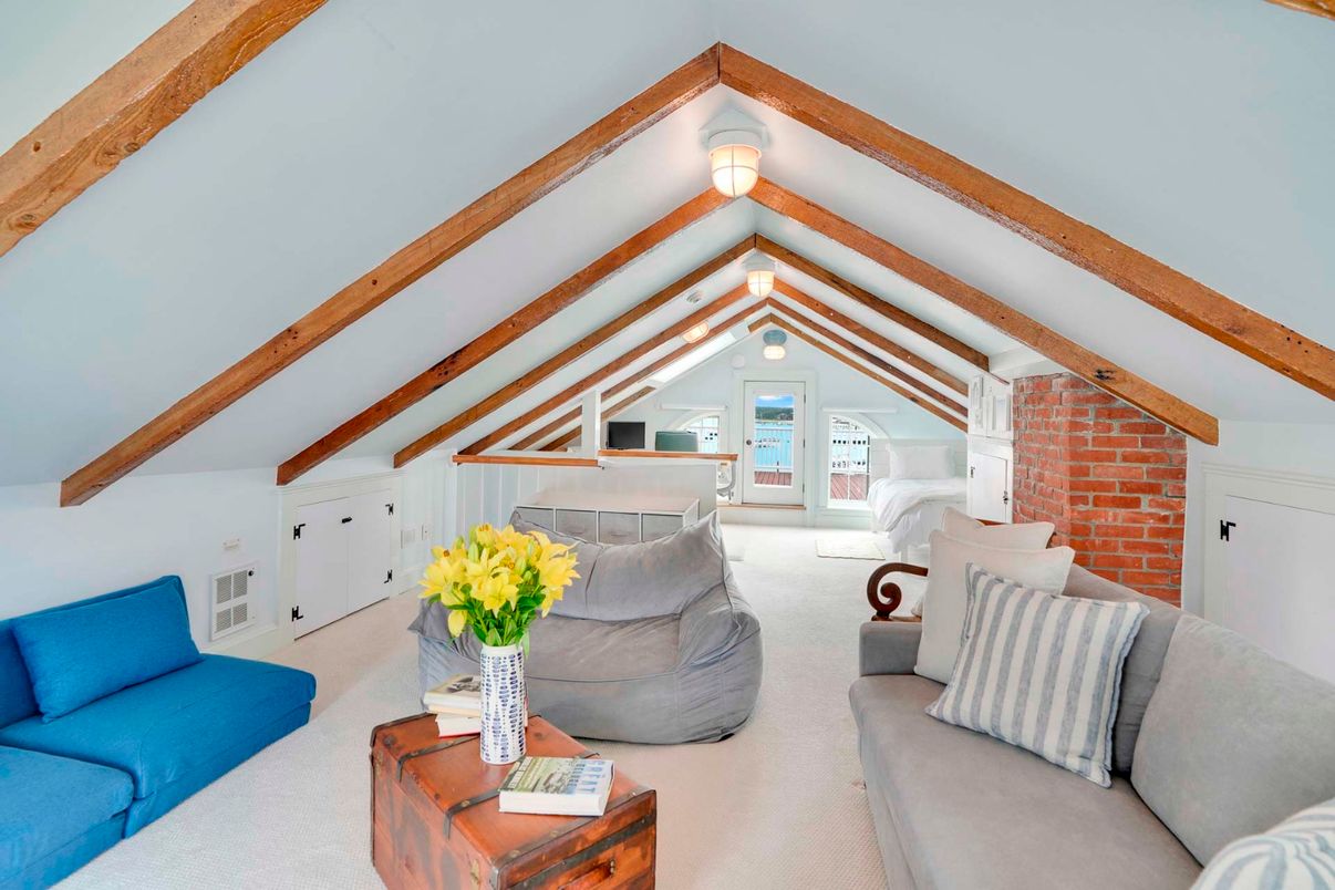 Interior, Living room, Stone Walls, Wooden Beams