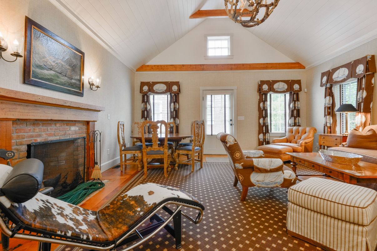Dining room, Fireplace, Interior, Living room
