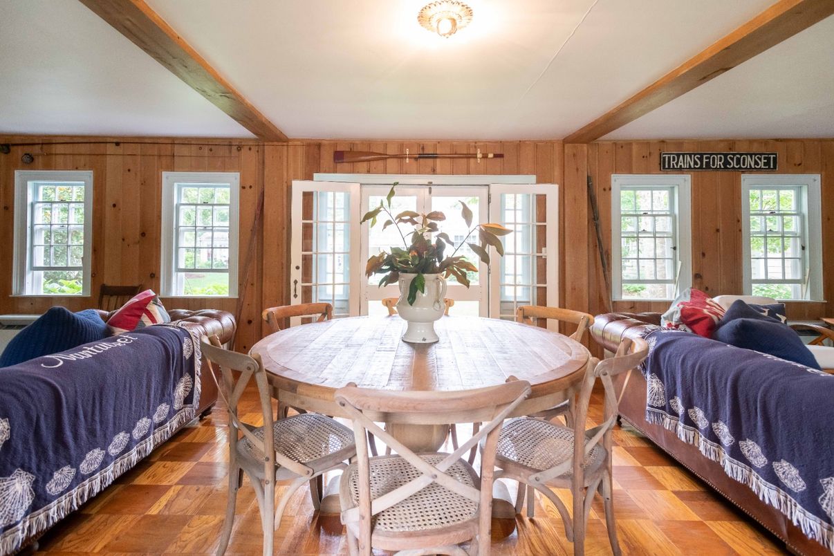 Dining room, Interior, Wood Texture Flooring, Wooden Walls