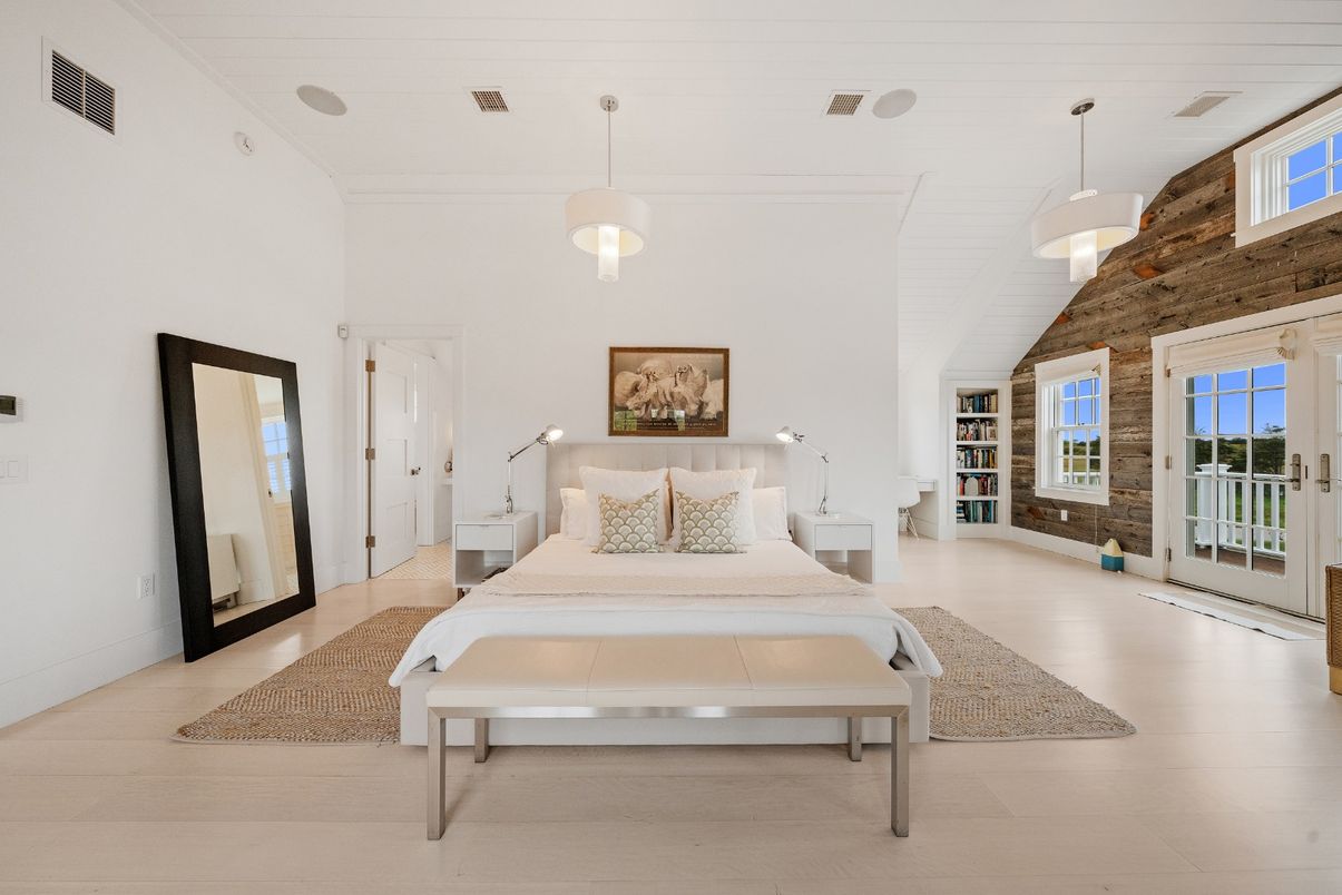Bedroom, Interior, Pendant Lights, Wooden Walls