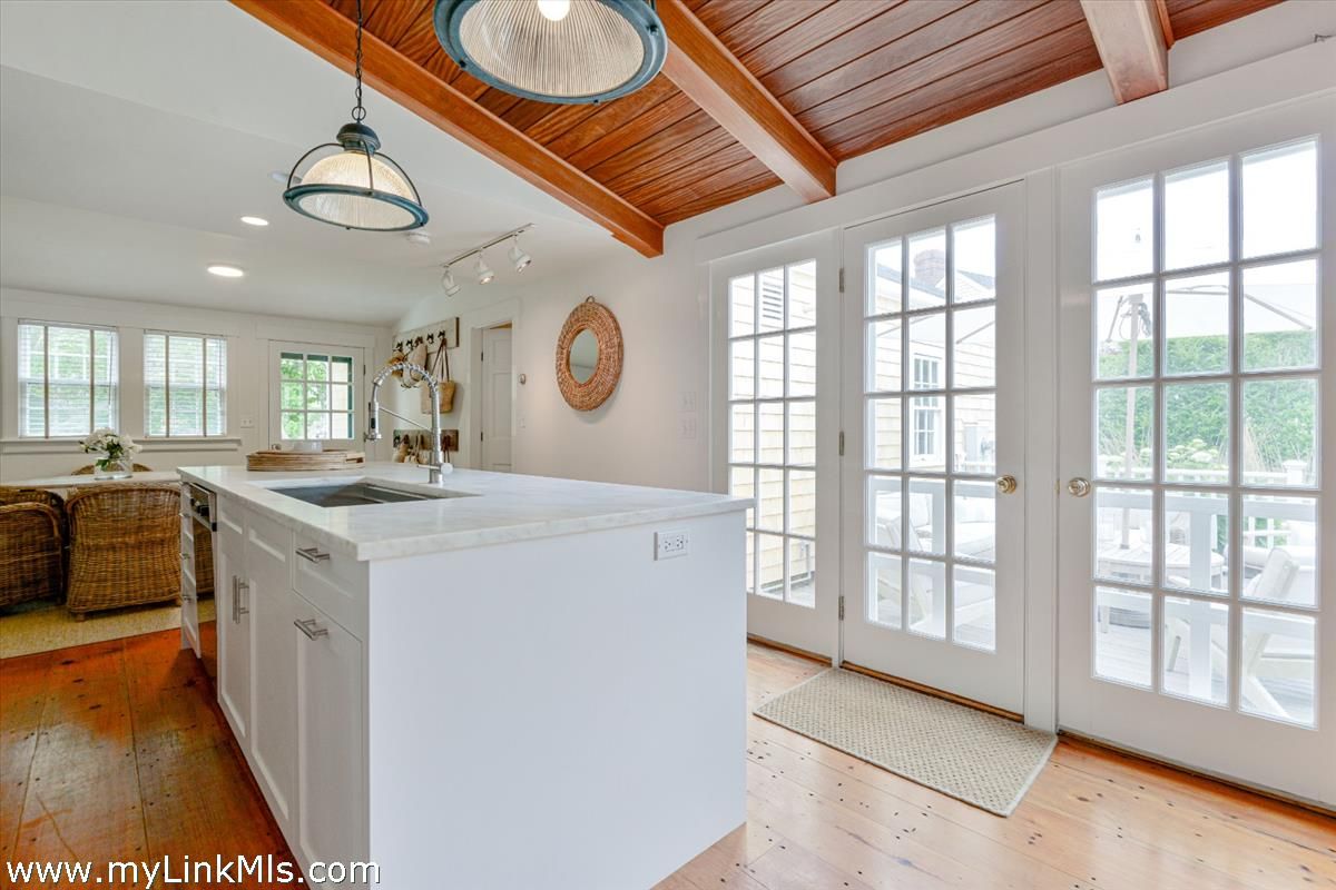 Interior, Kitchen, Pendant Lights, Recessed Lighting, Wooden Beams, Wooden Ceilings, Wood Texture Flooring