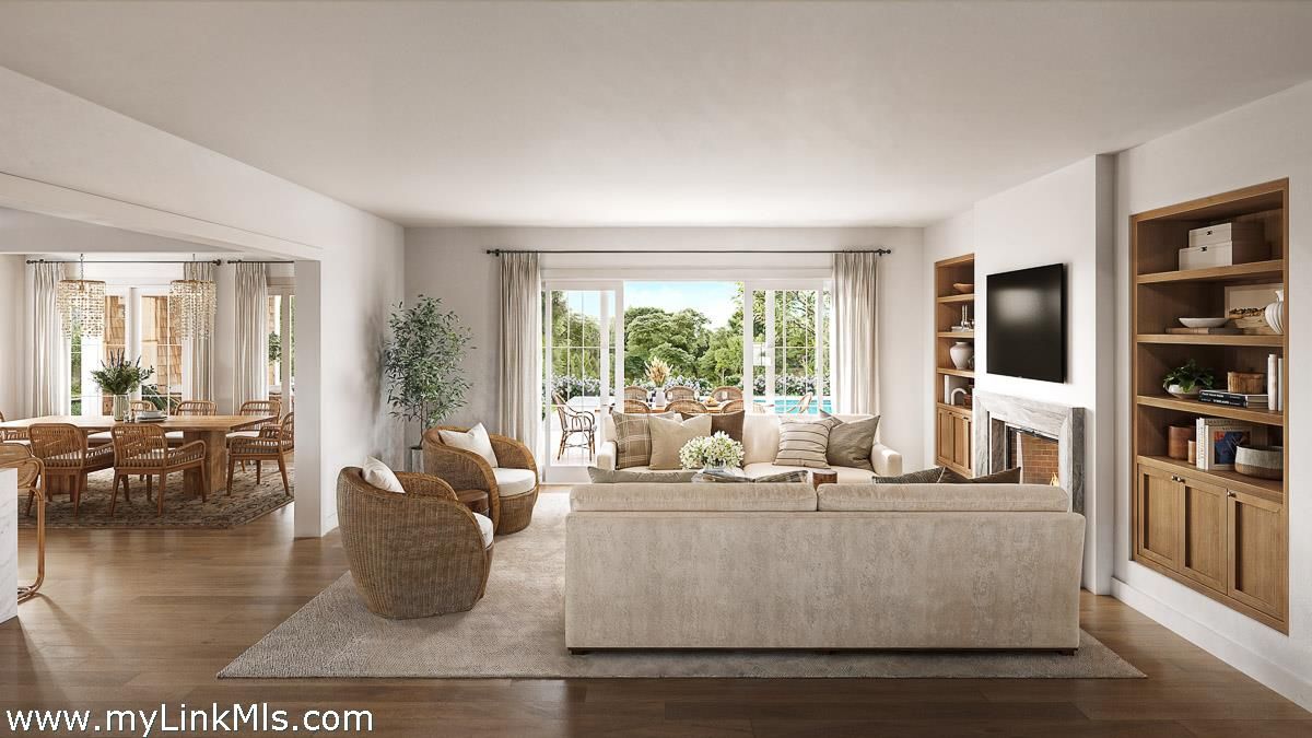 Dining room, Fireplace, Interior, Living room, Wood Texture Flooring