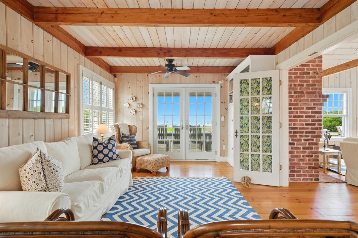 Fireplace, Interior, Living room, Stone Walls, Wooden Beams, Wood Texture Flooring