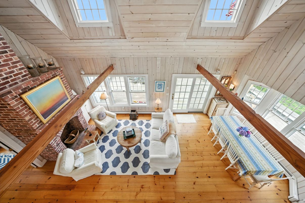 Interior, Living room, Stone Walls, Wood Texture Flooring