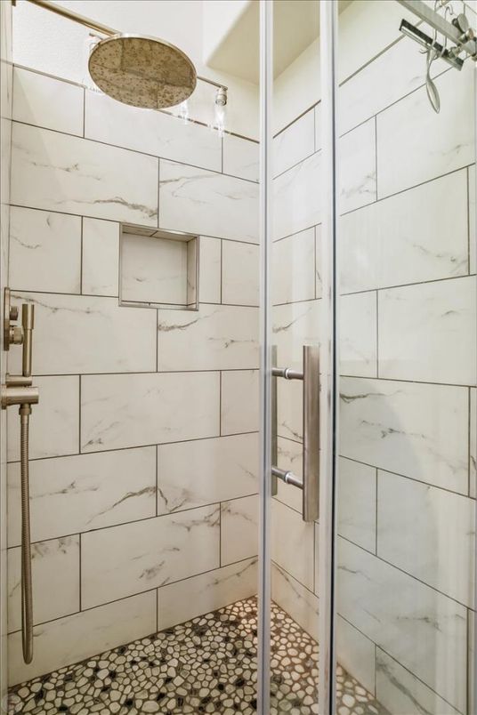 Bathroom, Glass Shower, Interior, Marble Walls
