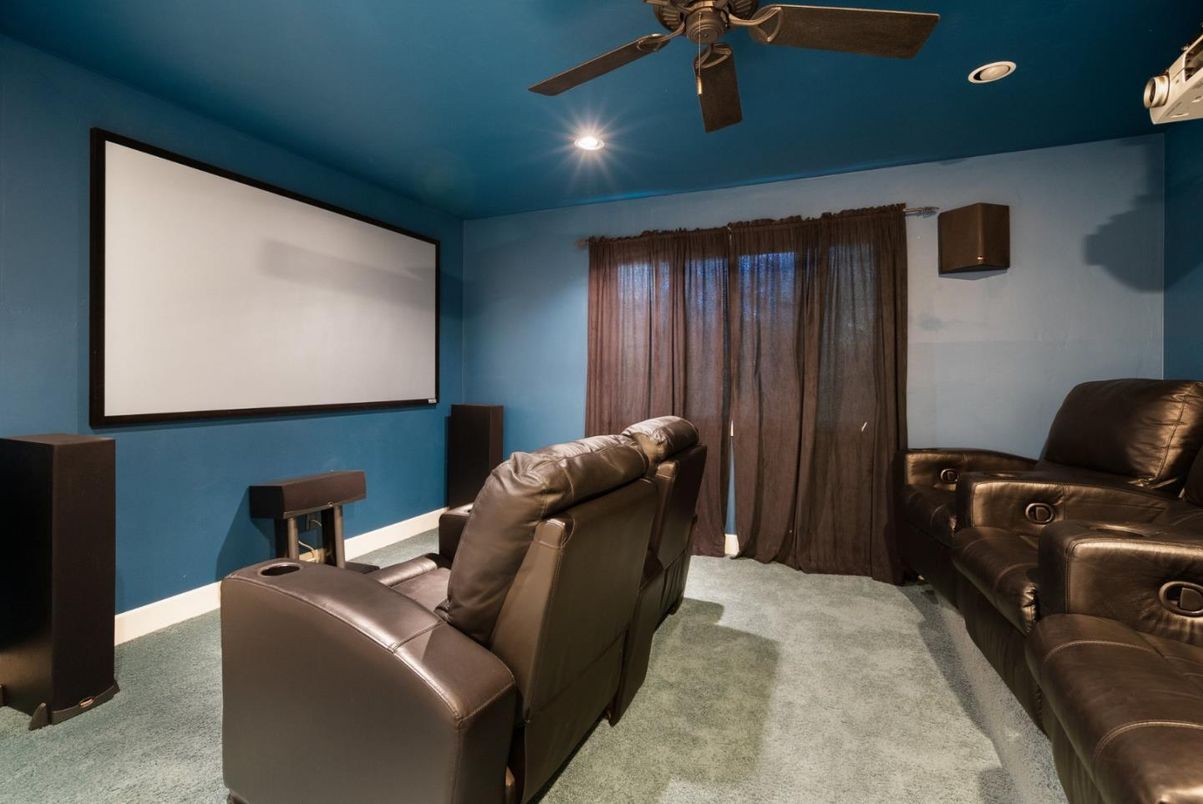 Home Theatre Room, Interior, Projection Screen, Recessed Lighting, Theatre Room
