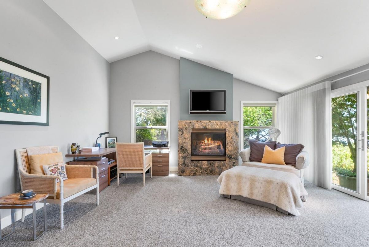 Fireplace, Home Office, Interior, Recessed Lighting