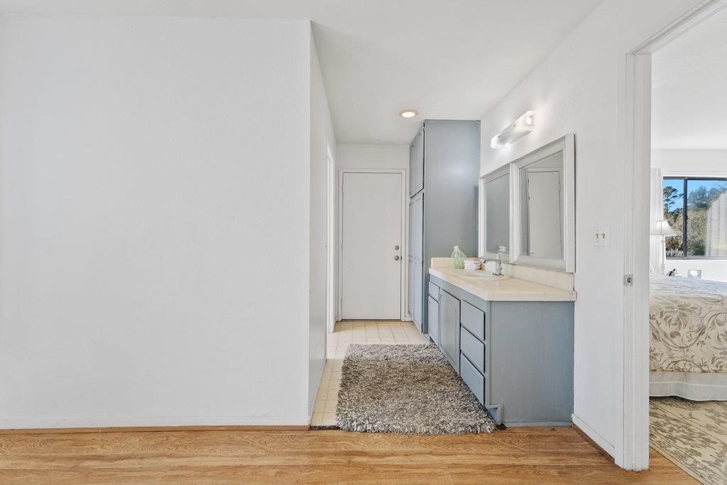 Bathroom, Interior, Recessed Lighting, Wood Texture Flooring