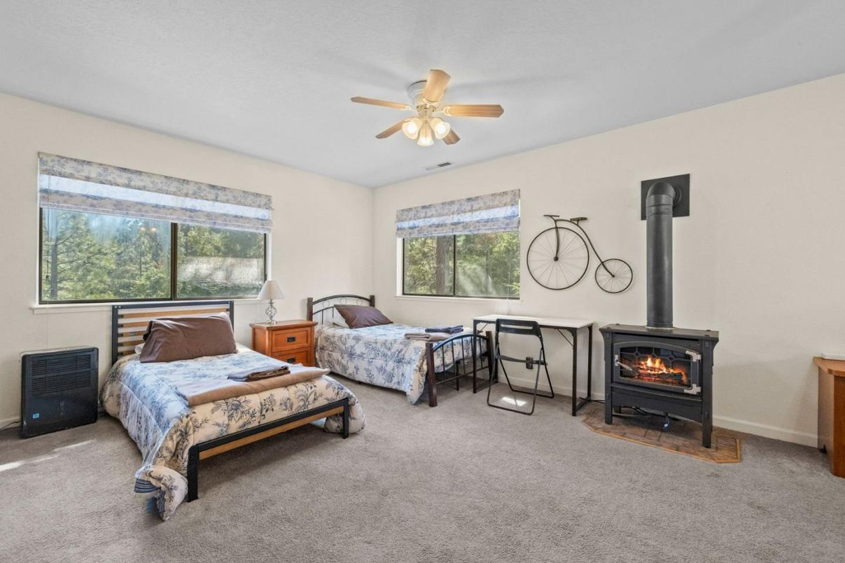 Bedroom, Fireplace, Interior
