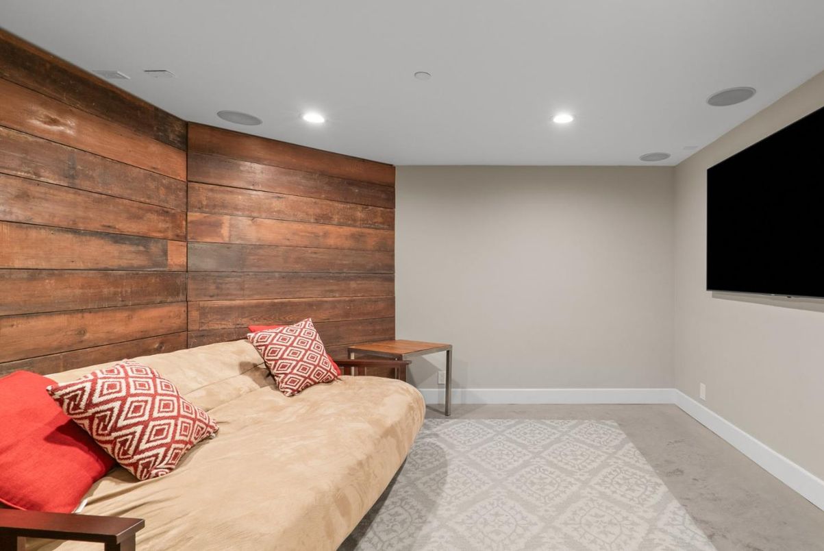 Bedroom, Interior, Recessed Lighting, Wooden Walls