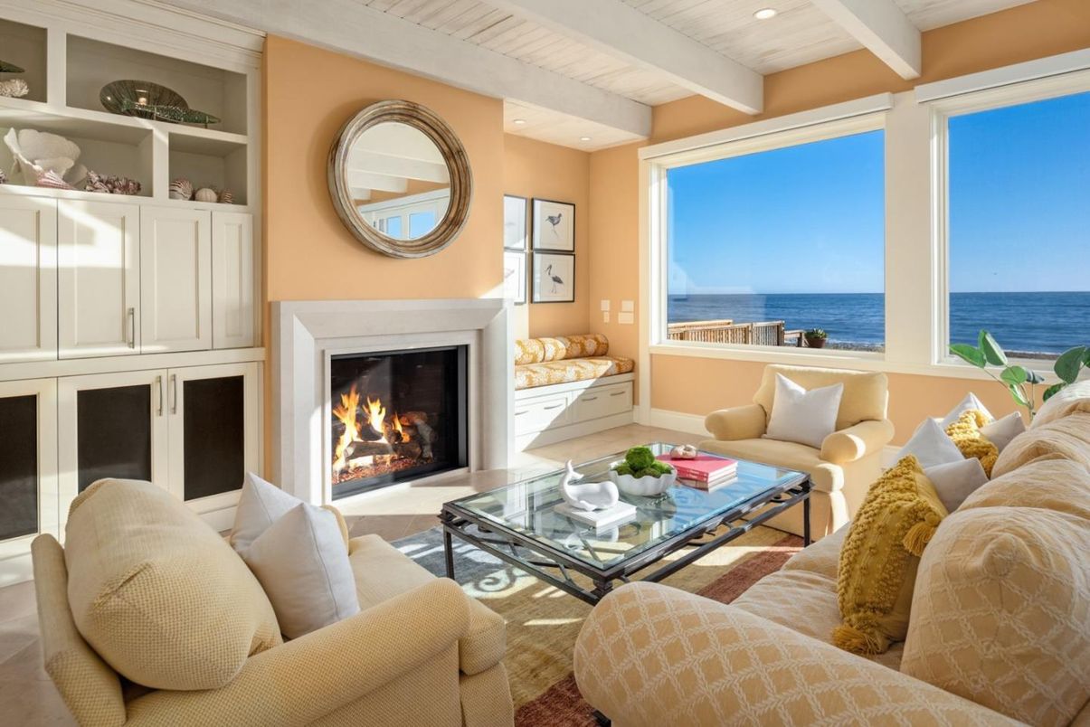 Fireplace, Interior, Living room, Recessed Lighting, Water