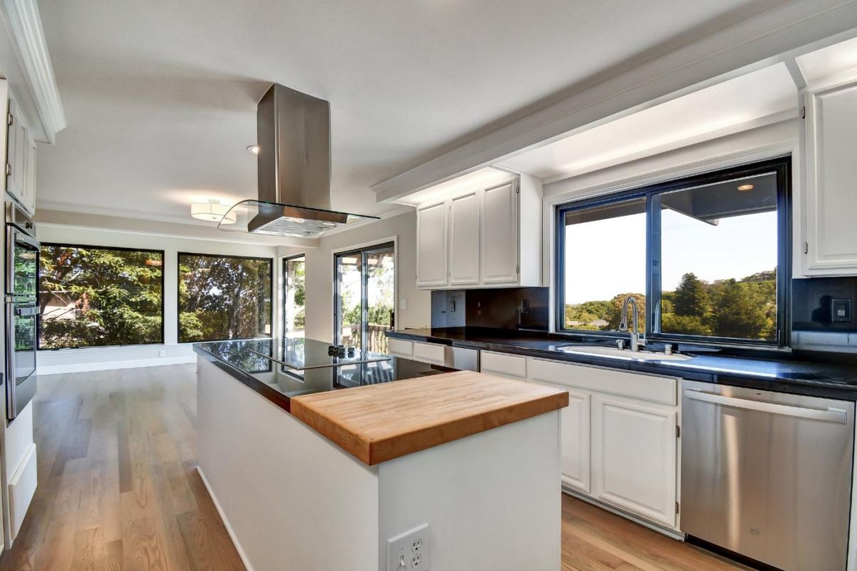 Interior, Kitchen, Stainless Steel Appliances, Wood Texture Flooring