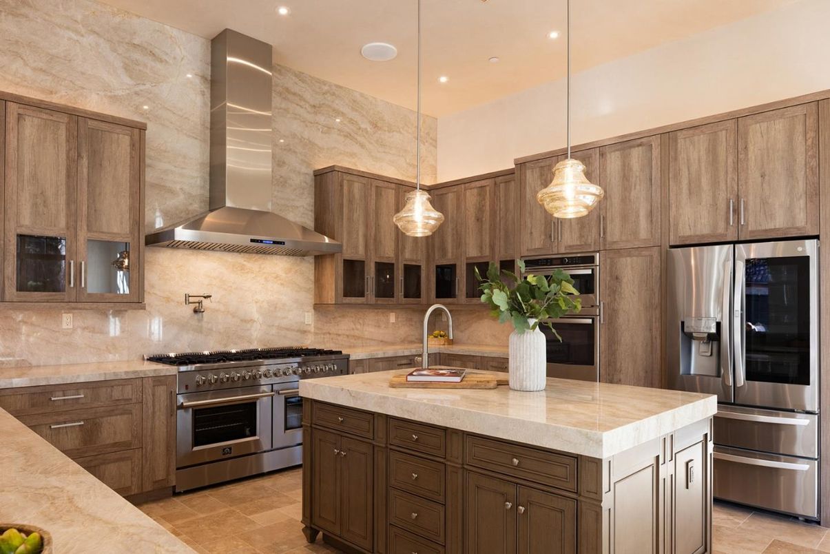 Interior, Kitchen, Pendant Lights, Recessed Lighting, Stainless Steel Appliances