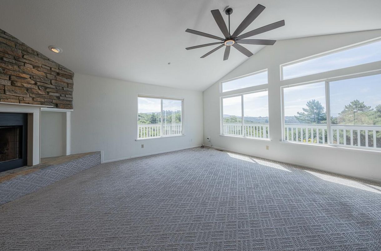 Empty room, Fireplace, Interior, Recessed Lighting