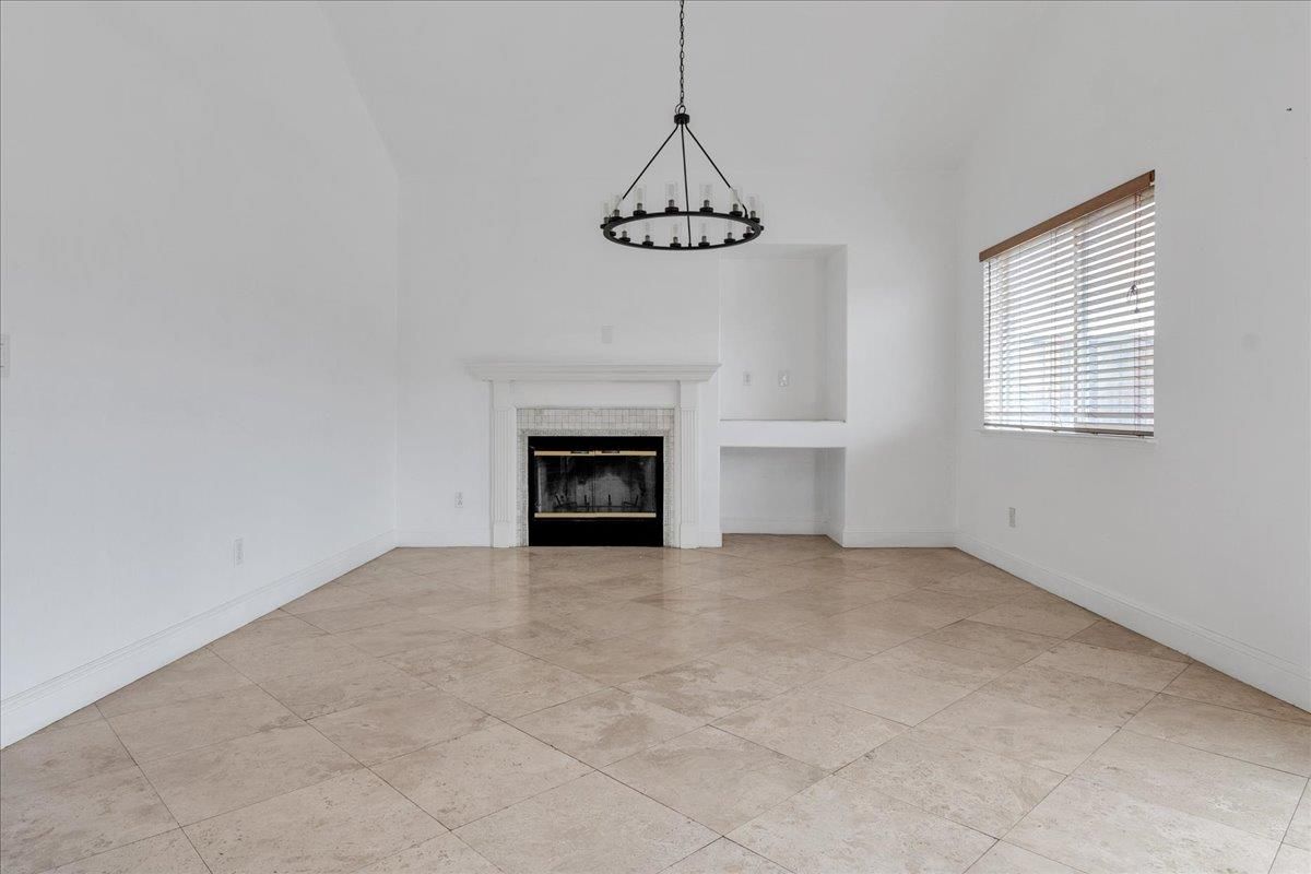 Empty room, Fireplace, Interior, Pendant Lights