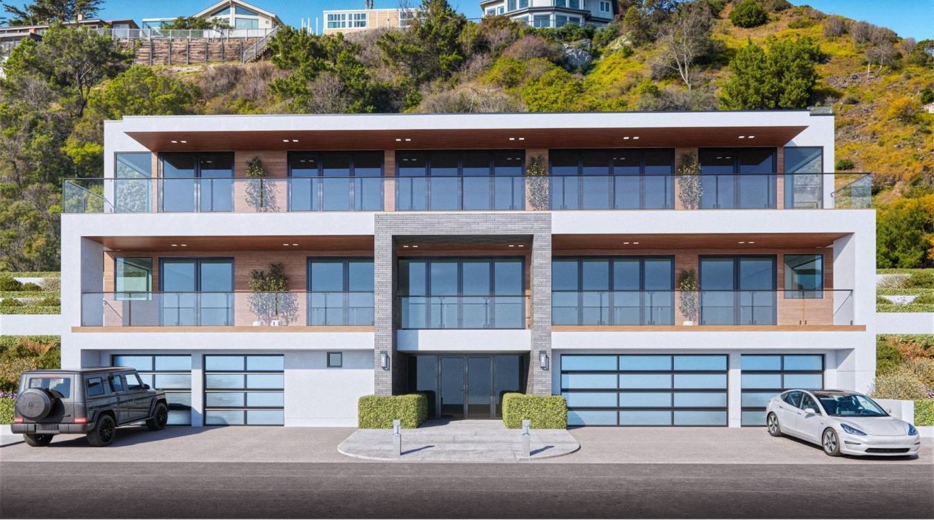 Attached, Exterior, Facade, Modern