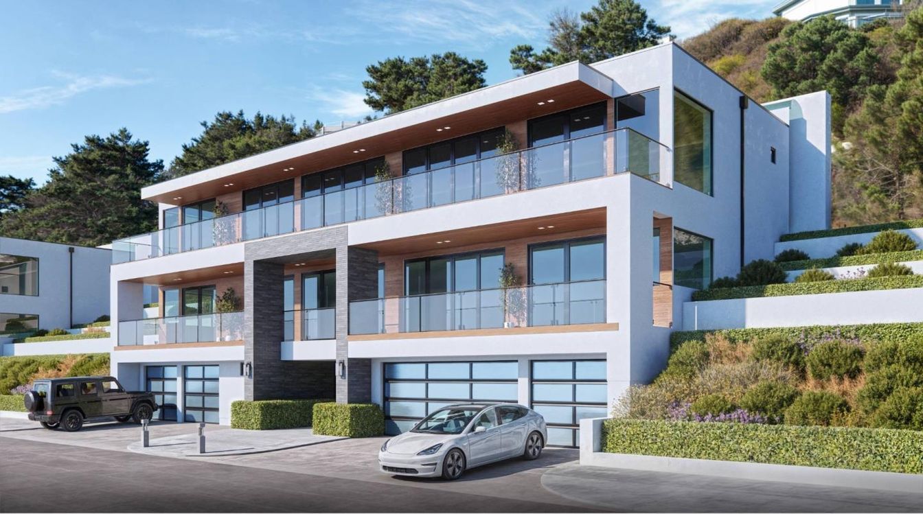 Attached, Exterior, Facade, Modern