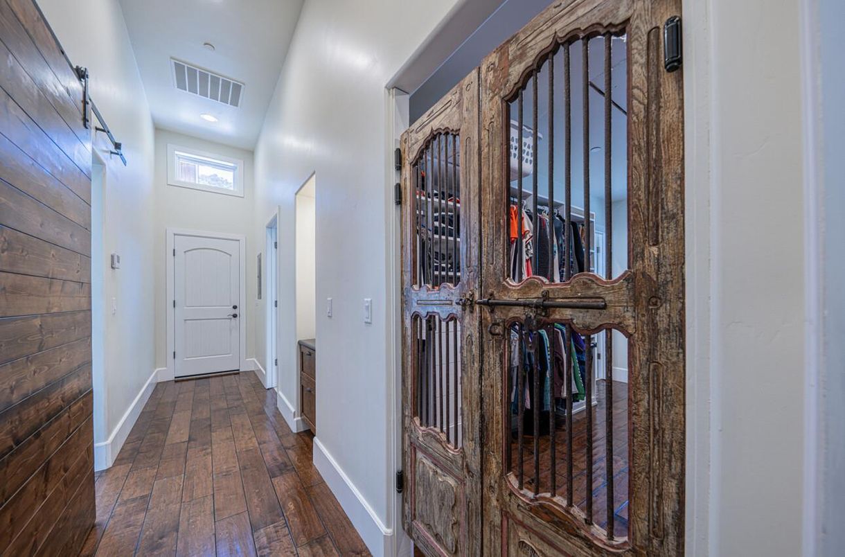 Interior, Recessed Lighting, Wood Texture Flooring, Wooden Walls