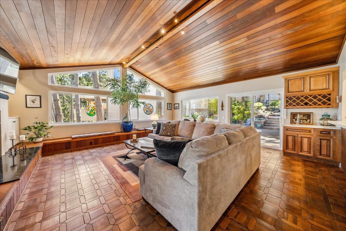 Interior, Living room, Wooden Ceilings, Wood Texture Flooring