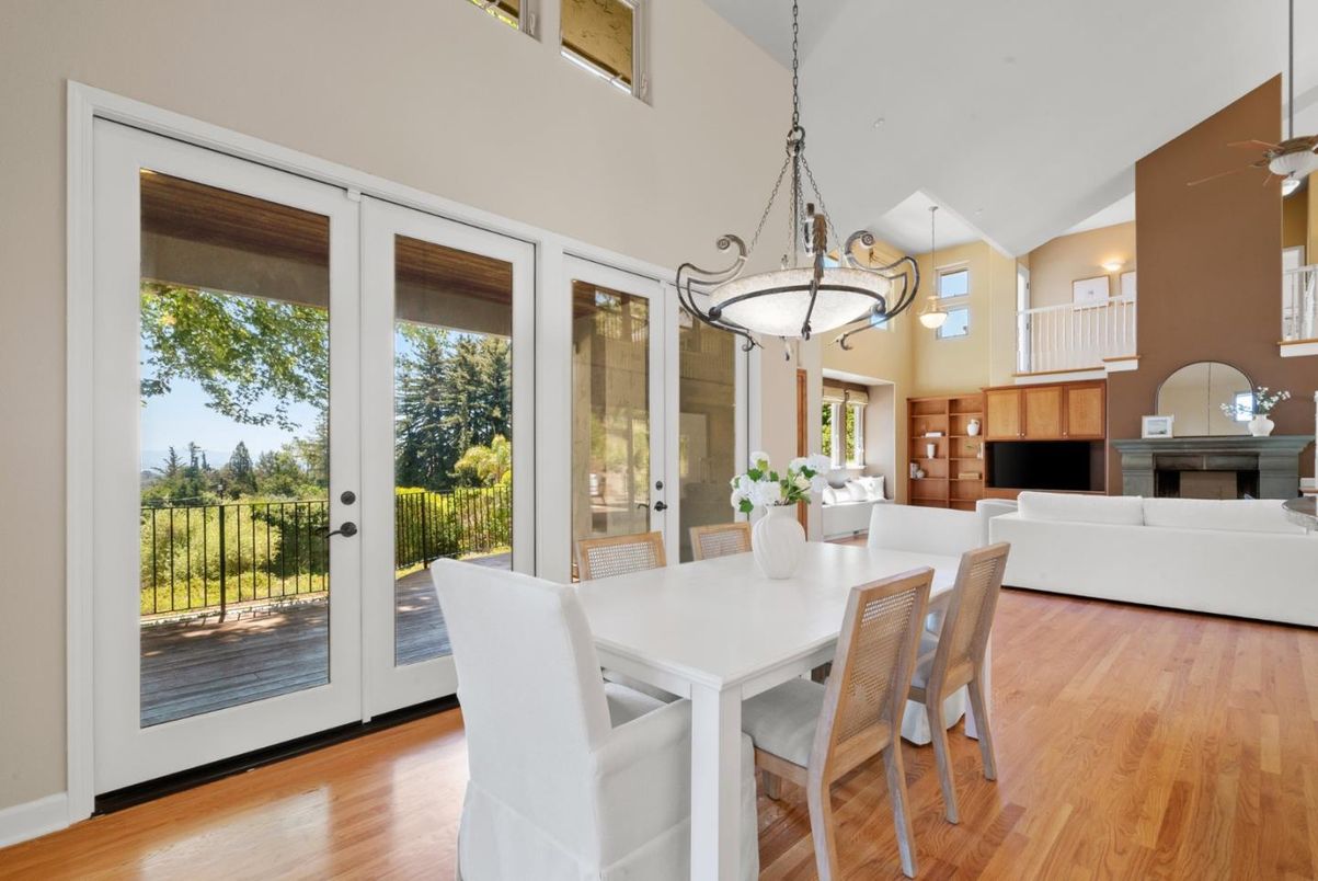 Chandelier, Dining room, Fireplace, Interior, Living room, Pendant Lights, Wood Texture Flooring